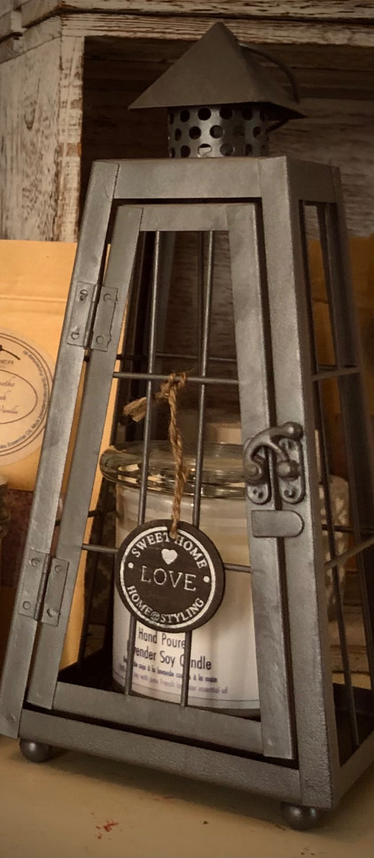 Lantern - Metal Candle Holder - R&B Lavender